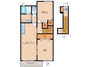 西山口駅 徒歩3分 2階の物件間取画像